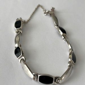 Elegant Silver and Black Bracelet